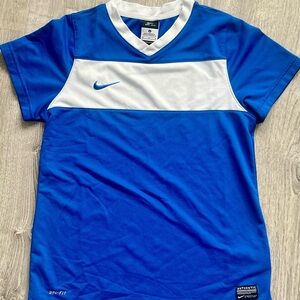 Nike Kids Blue and White Jersey T shirt YM